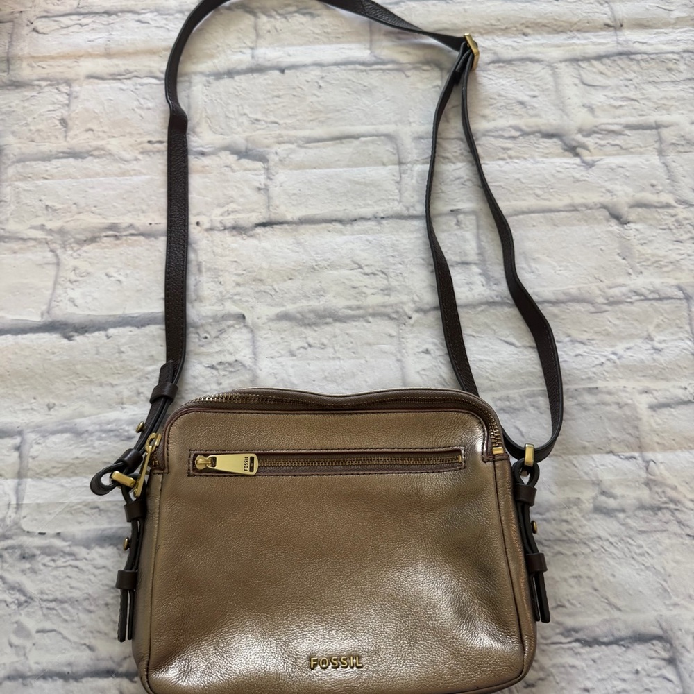 Fossil Piper Toaster Crossbody | Metallic Taupe Bronze